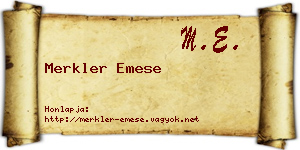 Merkler Emese névjegykártya
